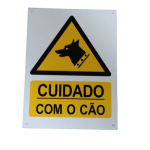 Cartel metálico "Cuidado con el perro"