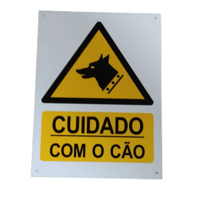 Cartel metálico "Cuidado con el perro"